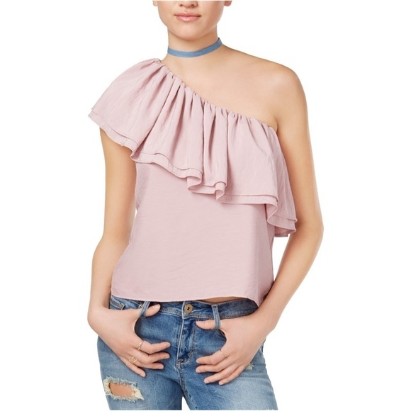 NWT Endless Rose Ruffle One Shoulder Blouse - Picture 1 of 4